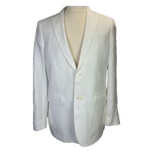 Lauren Ralph Lauren Black Label White Linen Dinner Sport Coat Jacket Siz…